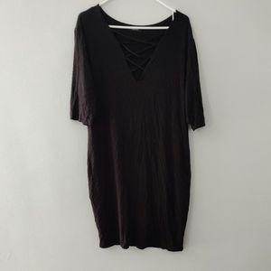 BLACK CRISS CROSS DRESS